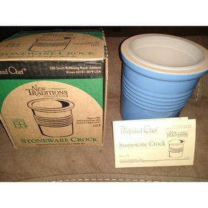 Pampered Chef NewTraditions Collection Stoneware Crock Cornflower Blue  NIB [KC]